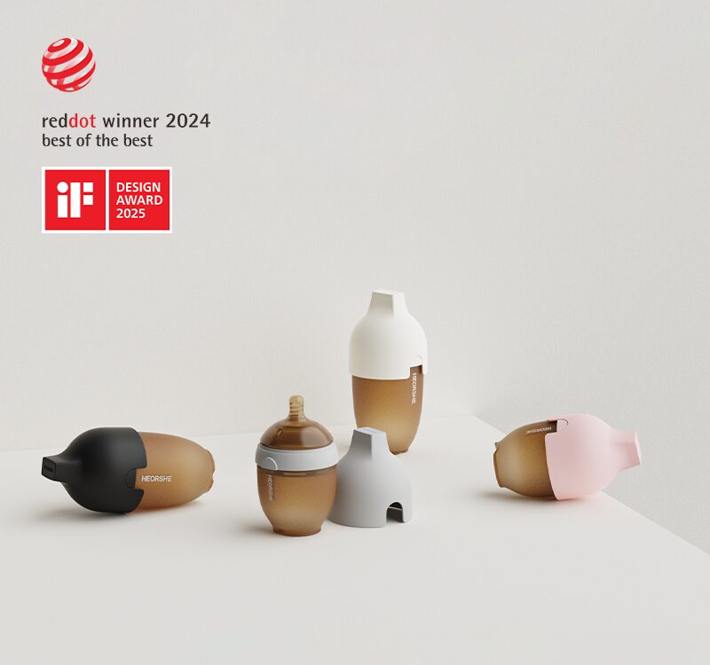 Ultra Wide Neck Baby Bottle עם Red Dot 2024 ו־iF Design Award 2025